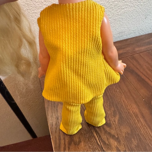 vintage ideal 15” chrissy or velvet doll clothes outfit top pants vest mustard - Picture 2 of 4